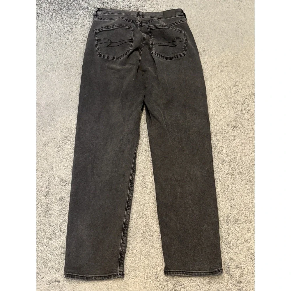American Eagle Jeans Womens 6R Curvy Mom Jean Gray Washed Denim Casual Stretch